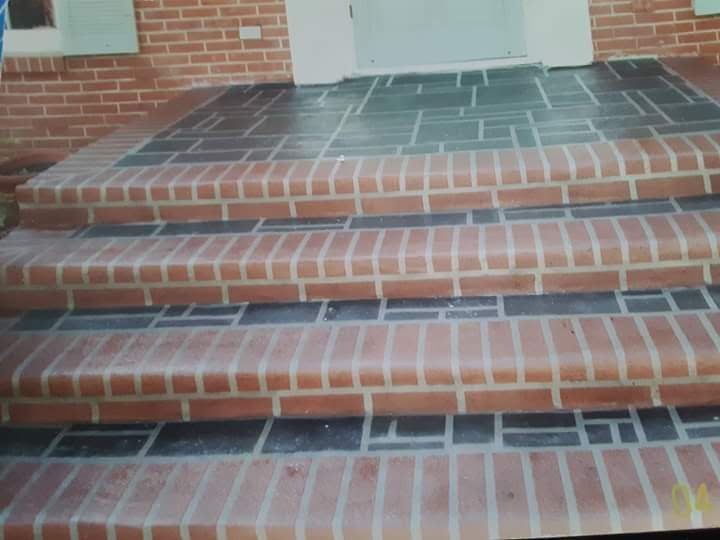 Concrete overlay, brick, slate, ashler slate