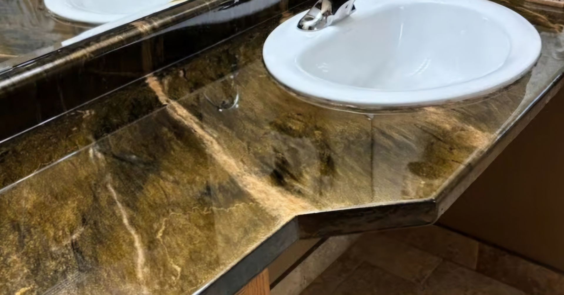 Epoxy natural stone bathroom countertop